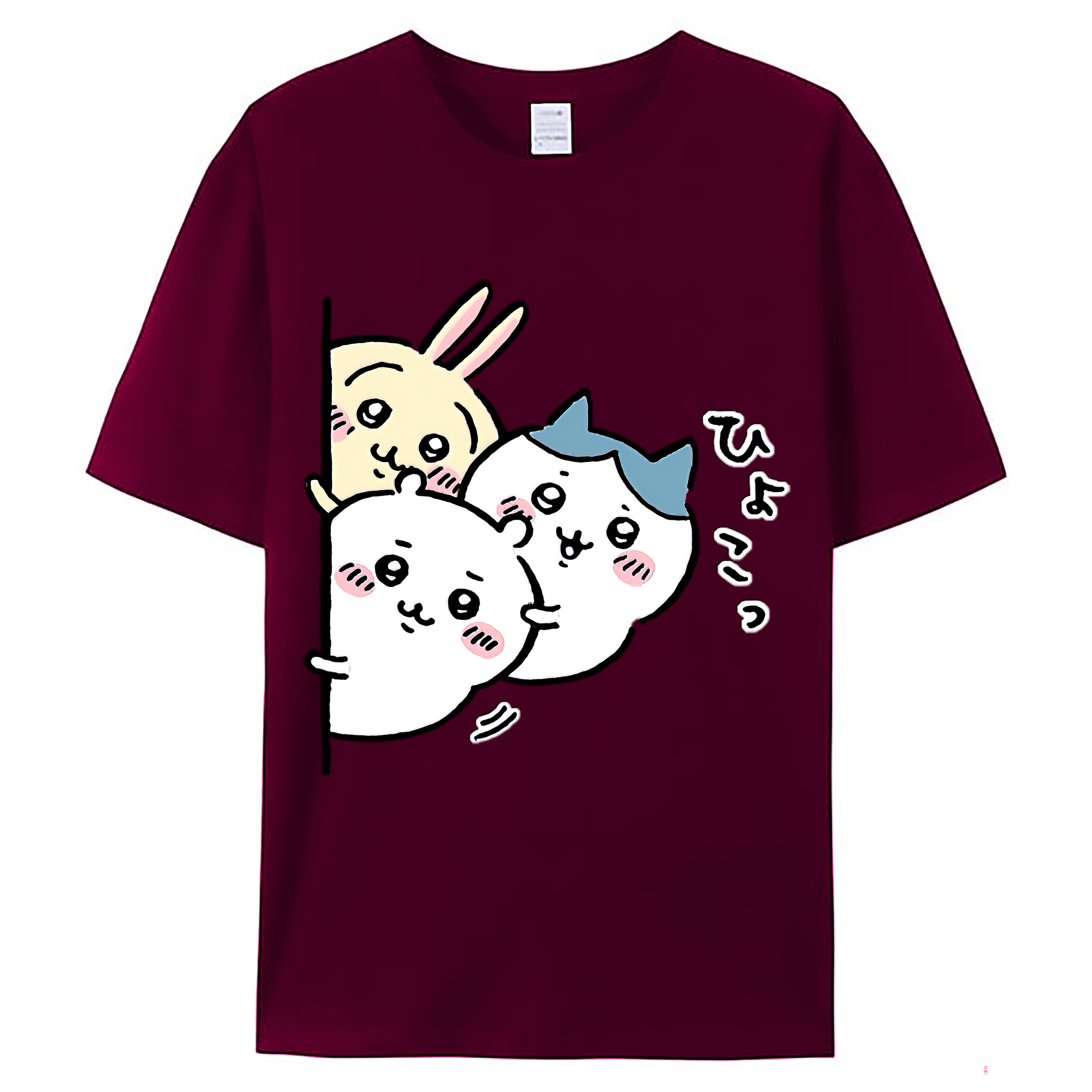 （画像用） ちいかわ うさぎ Chii-kawa usagi レディースカジュアルプリントTシャツ（綿100％）